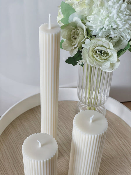 Column Pillar Candle Creamy White - Short