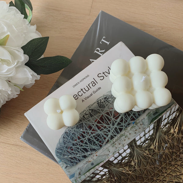 Bubble Cube Candle - Creamy White