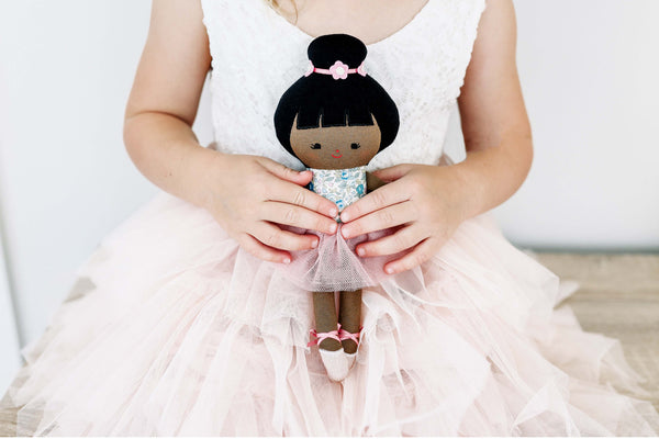 Baby Ballerina 25cm Blue Floral - Alimrose