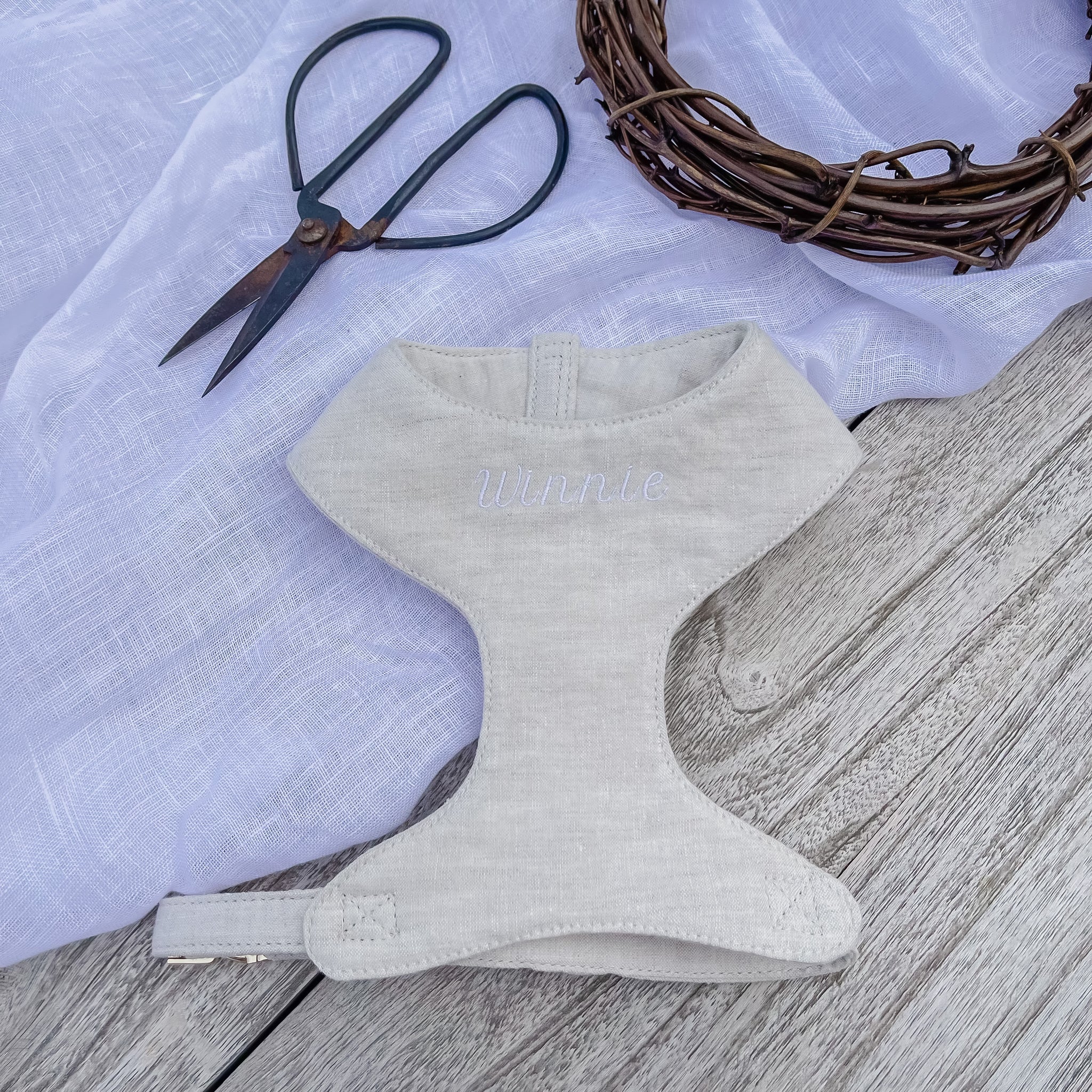 Personalised Linen Dog Harnesses - Mr Monty & Me - The Label