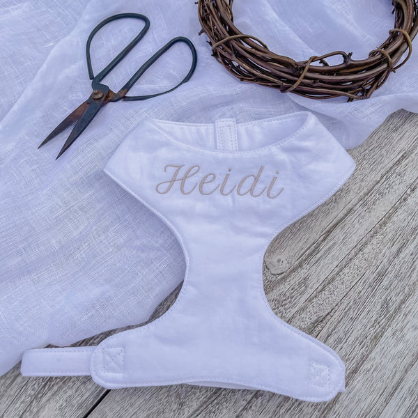Personalised Linen Dog Harnesses - Mr Monty & Me - The Label