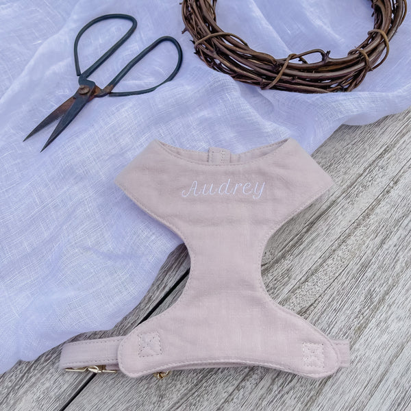 Personalised Linen Dog Harnesses - Mr Monty & Me - The Label