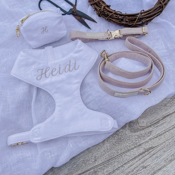 Personalised Linen Dog Harnesses - Mr Monty & Me - The Label