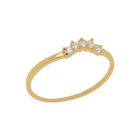 Minimal Chevron Pave Ring - J & Co