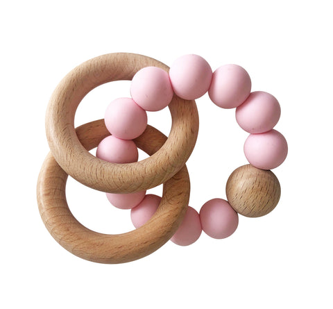 Beechwood Teether Rings Set - Rosewater - Alimrose