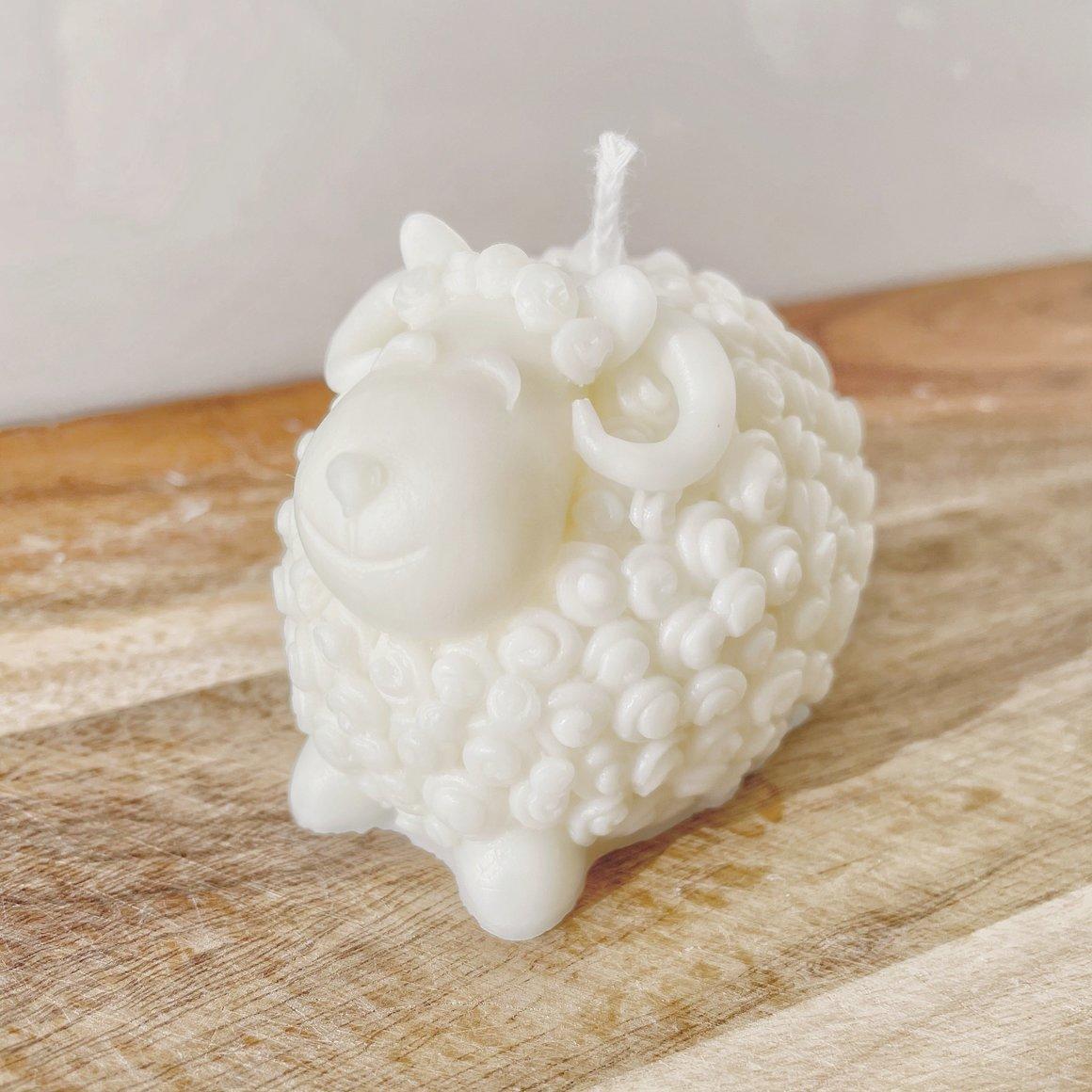 Sheep Lady Candle - Creamy White